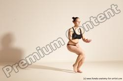 Underwear Martial art Woman White Moving poses Average long colored Dynamic poses Academic